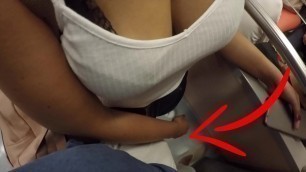 Unknown Blonde Milf with Big Tits Started Touching My Dick in Subway &excl; That's called Clothed Sex&quest;