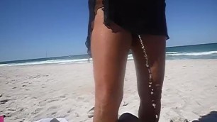 Public Pee on Hubby as a Reward for Letting me Swallow a Huge Load of Cum from FSU Grad on the Beach
