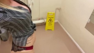 Pissing in Public Toilet Sink